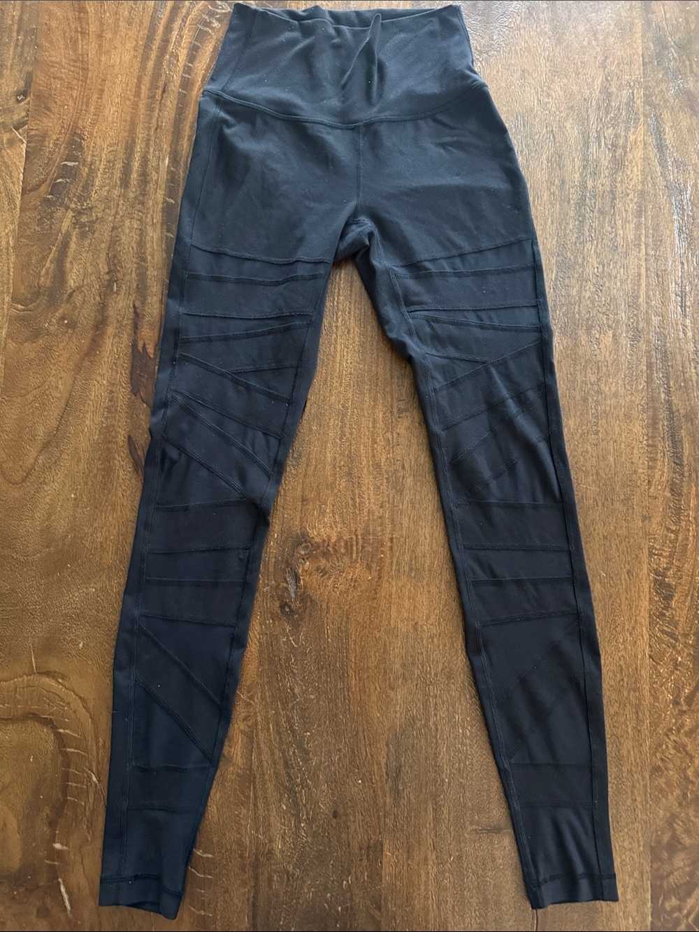 lululemon athletica Black High-Waist Mesh Detail Leggings